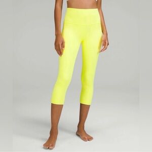 Lululemon Align HR Crop 21 “ Bright Yellow Women’s 12 NWT
